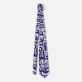 dunkelblaue und weiße Doodles 7 von 7 Krawatte (Rückseite)