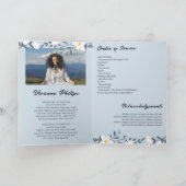 Dunkelblaue und weiße Fotos Begräbnisprogramm Einladung (Innenseite)