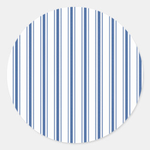 Dunkelblaue und weiße Matratze mit schmalen Streif Runder Aufkleber