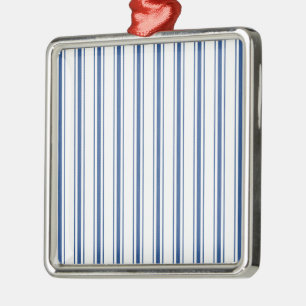 Dunkelblaue und weiße Matratzen-tickender schmale Ornament Aus Metall