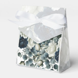 Dunkelblaue und weiße moderne Blumenhochzeit Geschenkschachtel