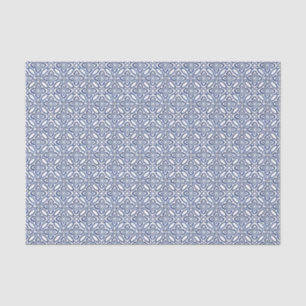 Dunkelblaue und weiße spanische Azulejo-Fliesenmus Seidenpapier
