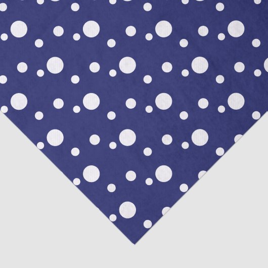 Dunkelblaue und weiße Tupfen Seidenpapier (Ausschnitt)