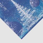 Dunkelblaue und weiße Weihnachtsschmuck & Bäume Seidenpapier (Ausschnitt)