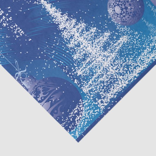 Dunkelblaue und weiße Weihnachtsschmuck & Bäume Seidenpapier (Ausschnitt)