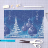 Dunkelblaue und weiße Weihnachtsschmuck & Bäume Seidenpapier (Handwerk)