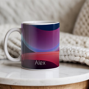 Dunkelblaue violette abstrakte Schule  Kaffeetasse