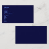 Dunkelblaue Visitenkarte (Vorne/Hinten)