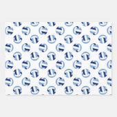dunkelblaue Volleyballmuster Geschenkpapier Set (Vorderseite 3)