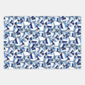 dunkelblaue Volleyballmuster Geschenkpapier Set (Vorderseite)