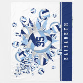 Dunkelblaue Volleyballs in ihrem Sportsaal Fleecedecke (Vorderseite)