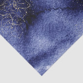 Dunkelblaue Wasserfarbe mit goldumrissenen Blume Seidenpapier (Ausschnitt)