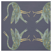 Dunkelblaue Wasserfarbe moderne Kranvögel Stoff (Muster)