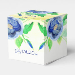 Dunkelblaue Wasserfarbe Rose Geschenkschachtel