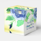 Dunkelblaue Wasserfarbe Rose Geschenkschachtel (Rückseite)