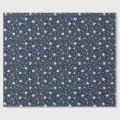Dunkelblaue Weihnachtsgans mit Figgy Pudding Geschenkpapier (Flach)
