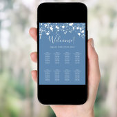 Dunkelblaue weiße Sterne 9 Sitzplakette Poster