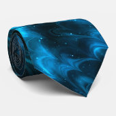 Dunkelblaue Wellen Krawatte (Gerollt)