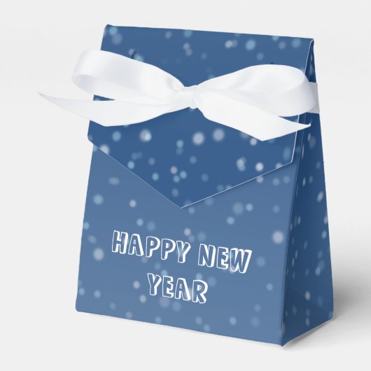 dunkelblaue Winternacht Geschenkschachtel (Vorderseite)