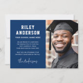 Dunkelblauer Abschluss Foto Ankündigung (Vorderseite)