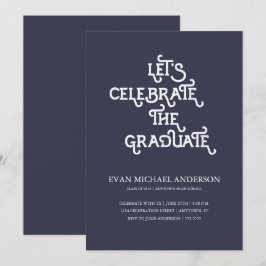 Dunkelblauer Abschluss rustikaler Typ Einladung