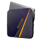 Dunkelblauer Abstrakter Hintergrund und Anpassung Laptopschutzhülle (Vorderseite Links)