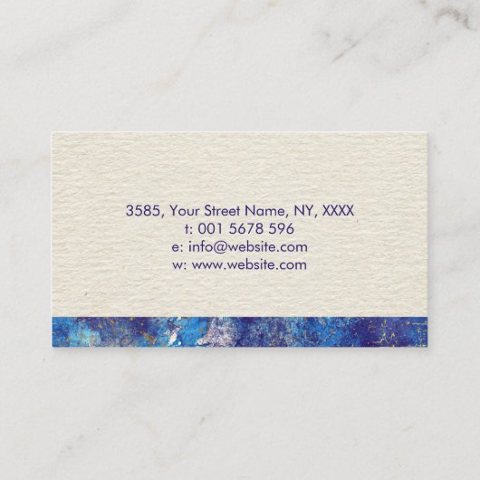 Dunkelblauer Aquarell-und GoldSchmutz Visitenkarte (Rückseite)