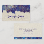 Dunkelblauer Aquarell-und GoldSchmutz Visitenkarte (Vorne/Hinten)