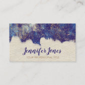 Dunkelblauer Aquarell-und GoldSchmutz Visitenkarte (Vorderseite)