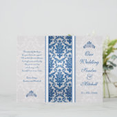 Dunkelblauer Damast auf dem Silberhochzeitsprogram (Stehend Vorderseite)