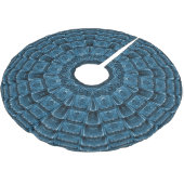 Dunkelblauer dekorativer Baumrock Polyester Weihnachtsbaumdecke (Schrägansicht)