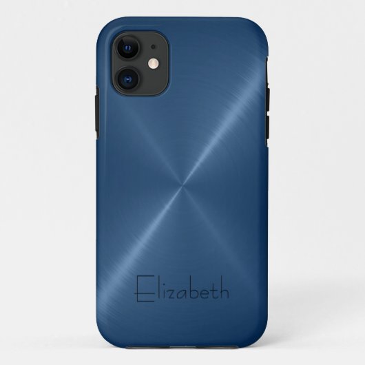 Dunkelblauer Edelstahl-Metallblick Case-Mate iPhone Hülle (Rückseite)