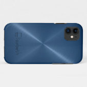 Dunkelblauer Edelstahl-Metallblick Case-Mate iPhone Hülle (Rückseite (Horizontal))