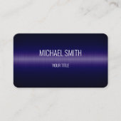 Dunkelblauer Edelstahlaussehen Visitenkarte (Vorderseite)
