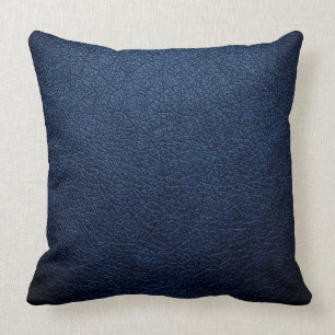 Dunkelblauer eleganter Lederlook Kissen