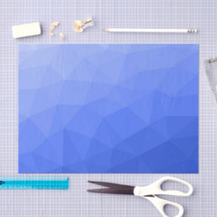 Dunkelblauer Farbverlauf geometrisches Mesh-Muster Seidenpapier