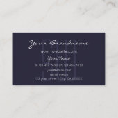 Dunkelblauer funkelnder Glitzer Sterne mit Initial Visitenkarte (Rückseite)