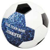 Dunkelblauer Glitzer Glitzern Ihr Name Team Fußball (Dreiviertel)