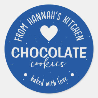 Dunkelblauer Glitzer Hintergrund gebacken mit Lieb Runder Aufkleber