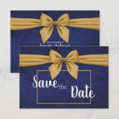 Dunkelblauer goldener Bogen Save The Date (Vorne/Hinten)