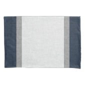 Dunkelblauer Grau, einfacher Streifen Abstrakt Kissenbezug (Vorderseite-Links)