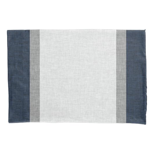 Dunkelblauer Grau, einfacher Streifen Abstrakt Kissenbezug (Vorderseite-Links)