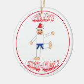 Dunkelblauer Gurt Kampfkunst-fröhlicher TrittMas Keramikornament (Links)