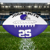 Dunkelblauer Helm Weiß Blau ・ Custom Football