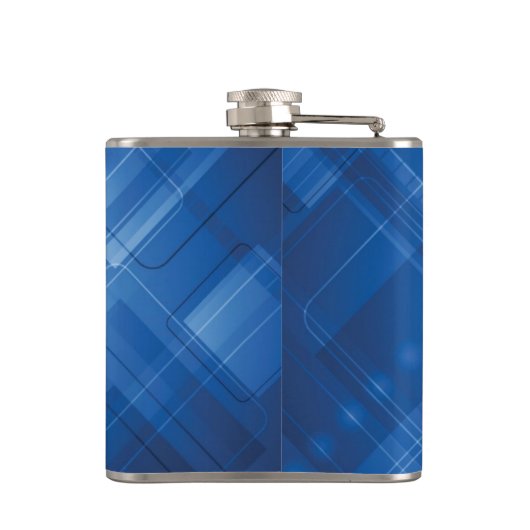 Dunkelblauer High-Techer Hintergrund Flachmann (Rückseite)