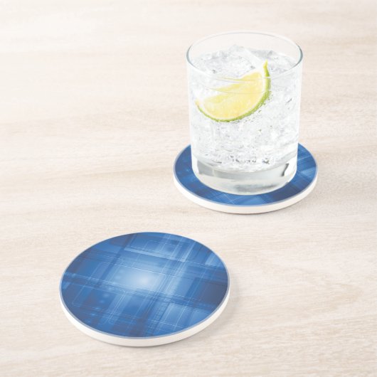 Dunkelblauer High-Techer Hintergrund Getränkeuntersetzer (Seite)
