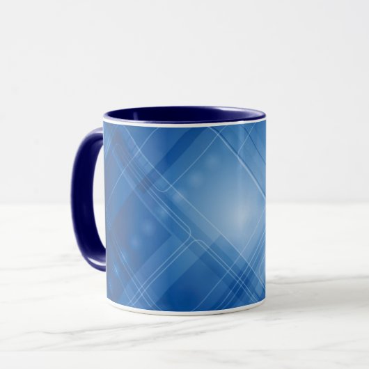 Dunkelblauer High-Techer Hintergrund Tasse (Vorderseite Links)