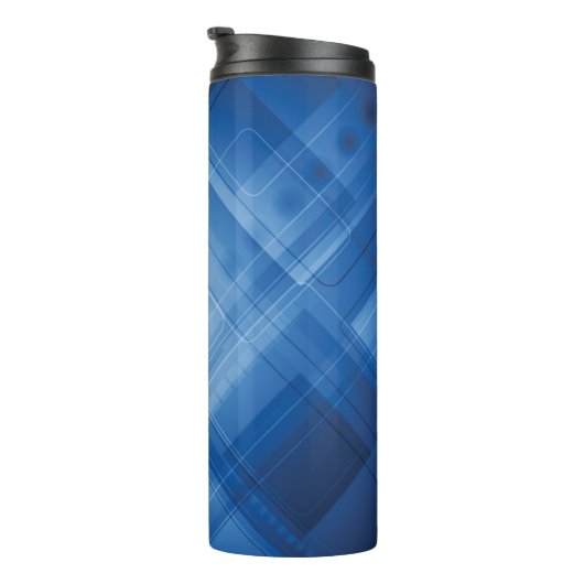 Dunkelblauer High-Techer Hintergrund Thermosbecher (Nach rechts gedreht)
