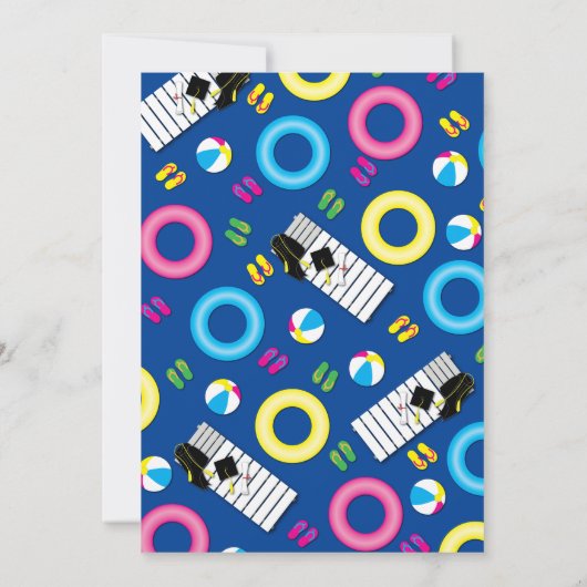 Dunkelblauer Hintergrund der Party-Graduierungspar Einladung (Rückseite)