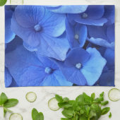Dunkelblauer Hydrangeas Geschirrtuch (Gefaltet)